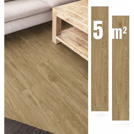 Pavimenti Vinile Autoadesivi 5 m² MARRONE Effetto Legno PARQUET (1/5)