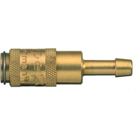 Raccord rapide pneumatique Legris, Tuyau cannelé vers Femelle, Mâle 10mm Profil rectus, Walther en Laiton nickelé ( Prix pour 1 )