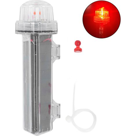 Ortviai Lampe d'alarme solaire étanche avec commutateur magnétique et capteur crépusculaire pour chantier et bateaux (1/5)