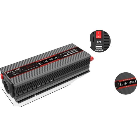 Inverseur de voiture, onde sinusoïdale pure, écran LCD, DNB-12V1800W (1/2)
