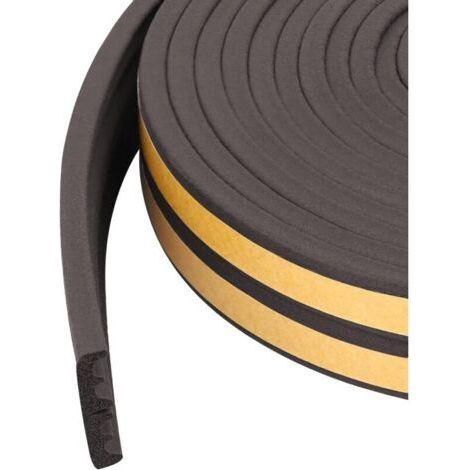Weatherstrips for Doors and Windows, Self-Adhesive Foam Sealing Strips, Windproof and Soundproofing (Black, 6m x 2, Type E) (1/5)