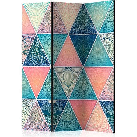 Paravent 3 Volets "Oriental Triangles" 135x172cm (1/2)