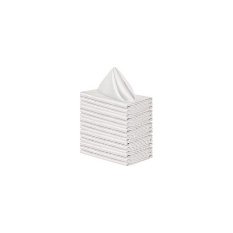20x Serviettes de Table Coton 48x48cm, Serviettes de Table en Tissu Lavable en Machine, Serviettes de Table Mariage Doux, Serviettes Carrées en Satin - Blanche