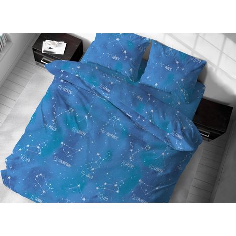 Sacco Copripiumino In 100% Cotone Made Italy Disegno Zodiaco GI, misuraMatrimonialecoloreZodiaco (1/4)