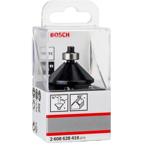 Bosch 2608628416 - Punta di centraggio smussata con cuscinetto a sfere, a 2 scanalature, con rivestimento laminato, in carburo di tungsteno, 45 gradi (1/4)