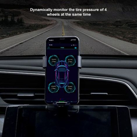 Moniteur de Pression des Pneus ABS + Cuivre, Capteur de Pression des Pneus Bluetooth 5.0 Prend en la Surveillance en Temps Réel pour Android pour iOS IP67 étanche