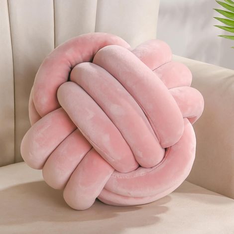 1 Coussin Rond Noeud Velours 28cm Decoration Salon Chambre Lit Enfant Canape (1/5)