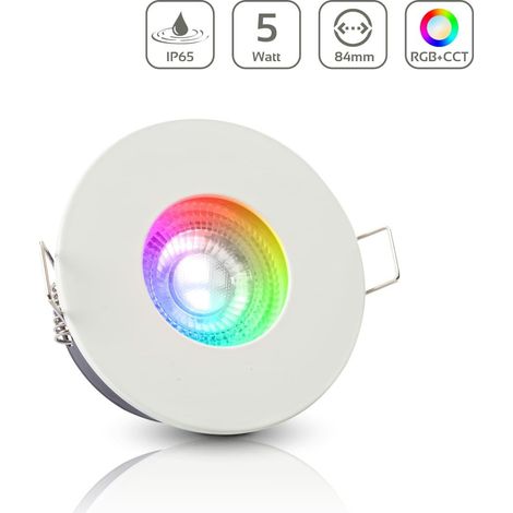 Einbauspot IP65 rund - Farbe: Weiß - LED Leuchtmittel: GU10 5W RGB+CCT (1/5)