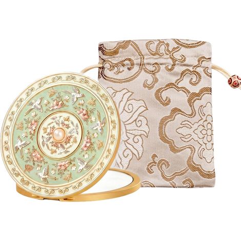 Miroir grossissant, Miroir de Poche Compact, Mini Miroir de Maquillage de Voyage avec grossissement, Petit pour Sac à Main, Sac, Miroir Pliable avec Pochette de Rangement Mignonne (1/5)