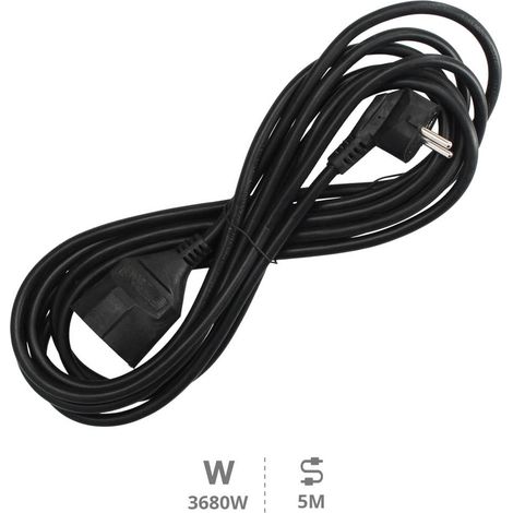 Prolongador negro 3x1.5mm 5 metros 3500W GSC 0100048 (1/2)