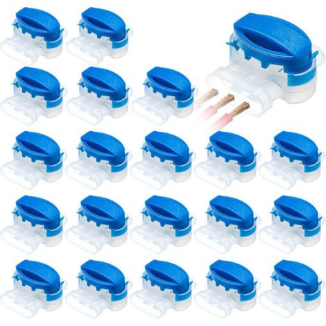 Lot de 20 connecteurs de câbles, bornes de connexion pour fils électriques et téléphone, étanches pour tondeuse à gazon de jardin (1/5)
