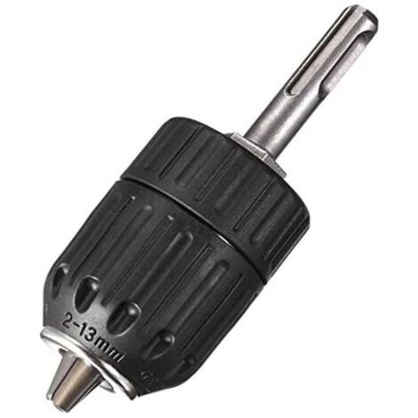 SDS-Schaftadapter für 1/2" (2-13 mm) 1/2-20UNF Schnellspannbohrfutter für Akku-Schlagbohrmaschinen, schwarz. (1/3)