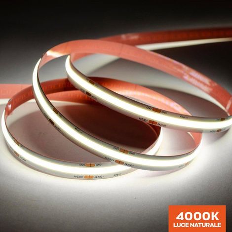 Striscia Led COB CRI90 75W 8000lm 24V IP20 PCB 10mm Chip Led Continua - Naturale 4000K (1/4)