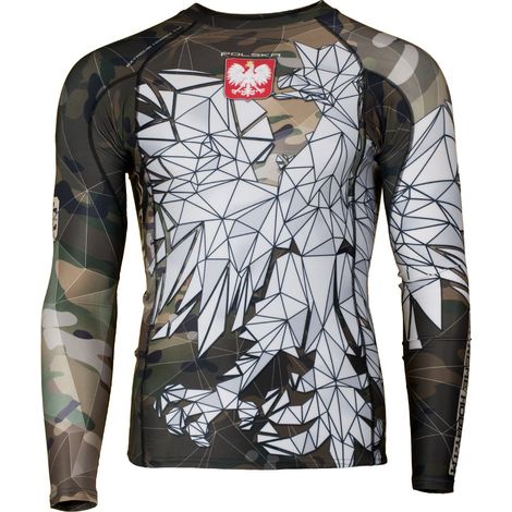 Langarm-Rashguard für Herren, Modell Poland Camo, Größe M