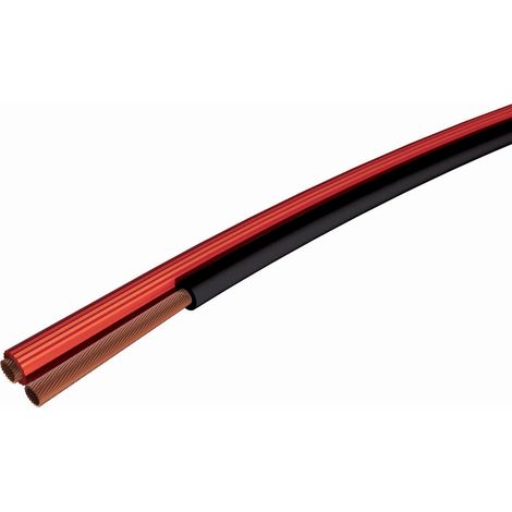 Câble audio S2Ceb-Groupe Cae 1 paire , 0,75 mm², Plat, gaine Noir/Rouge ( Prix pour Bobine de 100 Mètres )