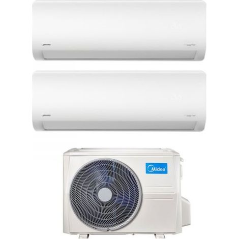 Midea Dual Split Inverter Klimagerät XTREME 12+18 Serie mit M3OF-27HFN8-Q R-32 Wi-Fi Integrated 12000+18000 btu - Neu