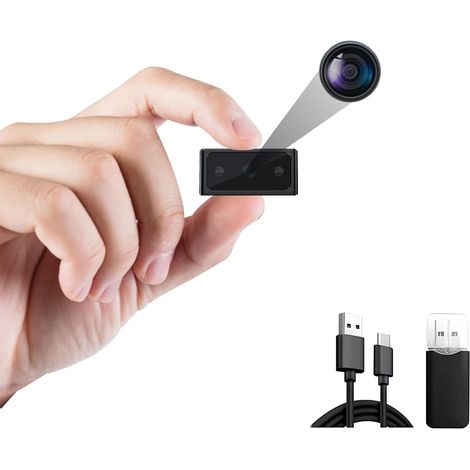 Mini caméra - Petite caméra cachée - HD 1080P - Intérieur/Extérieur Caméra de Surveillance - Adaptée au Domicile, Bureau et Surveillance des Animaux de Compagnie (sans WiFi) (1/5)