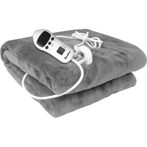 Fleece heated electric blanket - Silver (1/2)