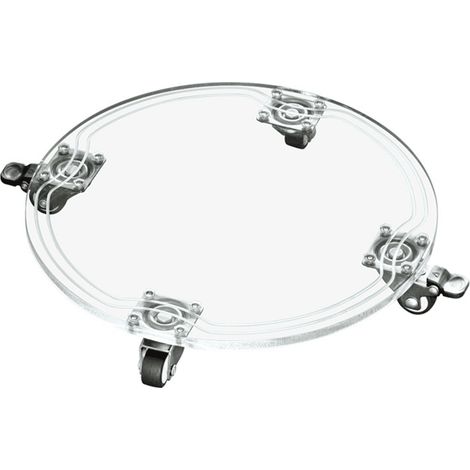 Support Roulant Pour Plantes - Plateau Rond En Acrylique 22 x 22 cm - Roulettes À Rotation 360° - Pour Intérieur Et Extérieur - 1 Pièce (1/5)