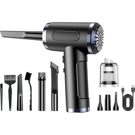 Aspirateur, sèche-cheveux électrique avec lumière LED, mini aspirateur portable à chargement sans fil, aspirateur de voiture, aspirateur sans fil (1/5)