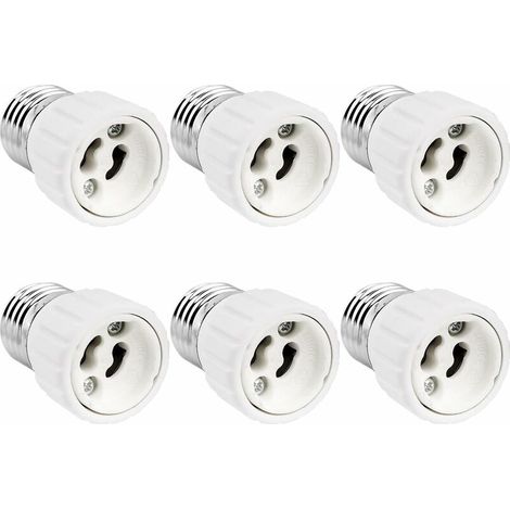 Adaptateur De Douille E27 Vers Gu10, 0-250V, Max. 200W, Convertisseur De Douille À Visser E27 En Culot Pour Gu10 Ampoule Led, Lampe Halogène Et Cfl, Adaptateur En Céramique, Lot De 6