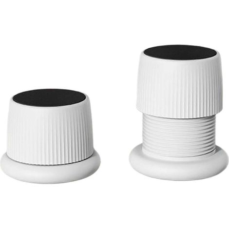 Coussinet de meuble pivotant à hauteur réglable et fileté pour un soutien stable et sécurisé des lits, chaises et canapés. Blanc.
