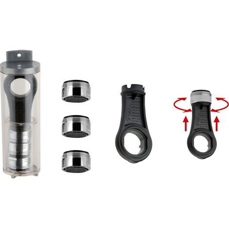 Set completo: 3 aeratori m24 anricalcare ad alta tecnologia, 1 chiave di pulizia settimanale (1/3)