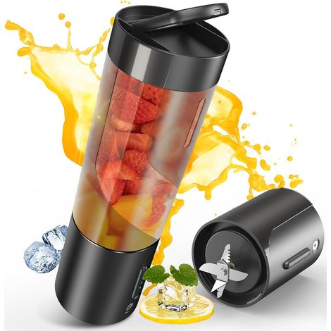 Mixeur Portable 470ml – Blender Rechargeable USB 6 Lames Smoothies Noir (1/5)