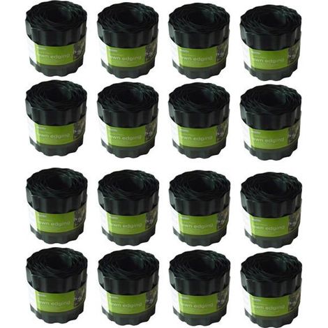 8x Gardman 09010 16.5cm x 910cm 9.1m Plastic Garden Lawn Path Border Edging Roll (1/4)