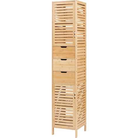 Mobile bagno a colonna in bambù 180 x 35 x 35 cm 030009948