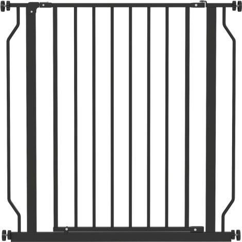 Extra Wide Dog Safety Gate with Door Pressure for Doorways Hallways and Staircases - Black Pet Barrier Solution (1/5)