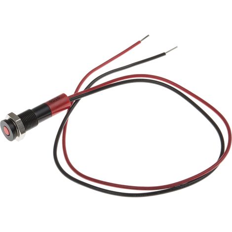 Voyant LED lumineux  Rouge RS PRO, dia. 6mm, 24V c.c., taille de la lampe 3 mm, IP67 ( Prix pour 1 )