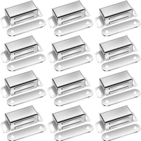 12 Pcs Aimants de Porte Pour Armoire Fermeture Magnétique Extra Forte, Aimants pour Porte, Aimants pour Armoire Acier Inoxydable, Aimants pour Meuble, Loqueteau Magnétique (1/4)