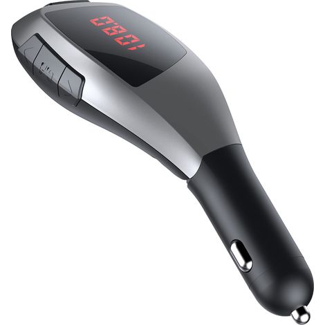 Transmetteur FM Bluetooth sans fil pour voiture, adaptateur radio avec prise en charge micro carte mémoire MP3, affichage lumineux rouge (1/5)