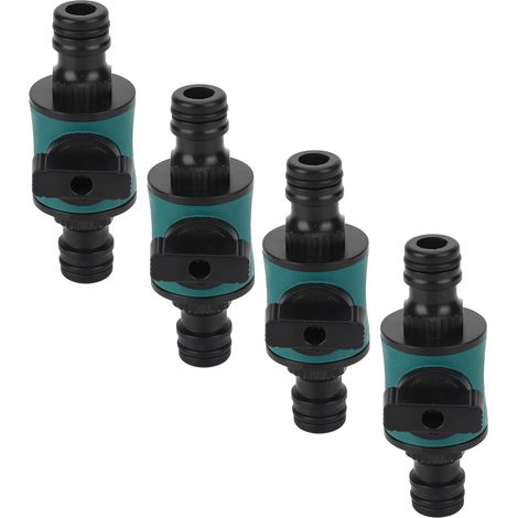 Set of 4 Quick Connector for Garden Hose Double Head Plastic Adapter for Waterproof Irrigation Systems for Agriculture, Lawns and Gardens (1/5)