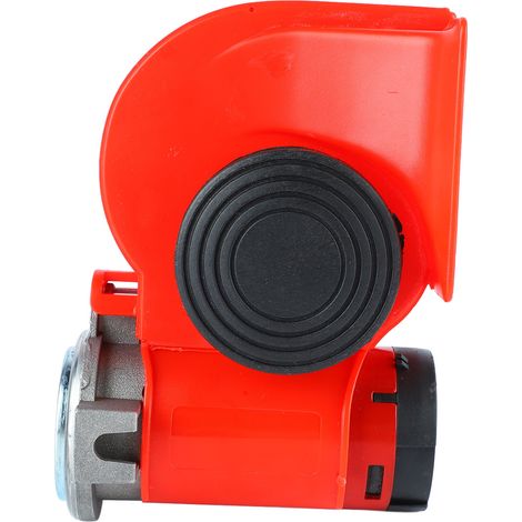Klaxon pneumatique 12 V pour voiture, rouge, à embouchure carrée, puissant et de forme unique en escargot, pour motos, camions et bateaux. (1/5)
