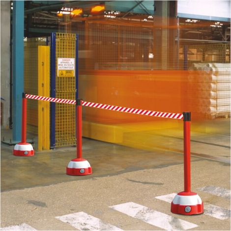 Moravia Support d’avertissement à sangle MORION rouge rouge/blanc hachuré Bande longueur 3000 mm, 60 × 985 mm (1/2)