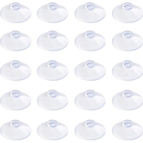20 Pack Ventouses Transparentes Ventouses en Plastique PVC de 2 cm sans Crochets pour la décoration et l'organisation de la Maison (1/5)