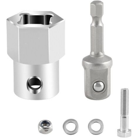 Adaptateur de perceuse sans fil avec manivelle de cric de remorque à enroulement supérieur en acier inoxydable amélioré et embout adaptateur de douille de 1/2 pouce (1/5)