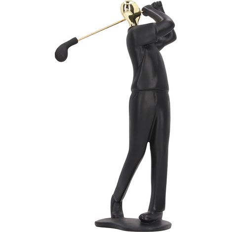 Figurine de golfeur noir mat, belle Posture, Base antidérapante, ligne lissante, Statue d'homme de golfeur pour bibliothèque, armoire de bureau (1/5)