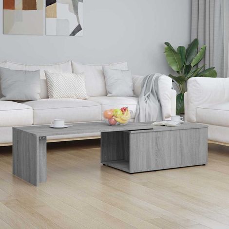 vidaXL Mesa de centro de madera contrachapada gris Sonoma 150x50x35 cm (1/5)