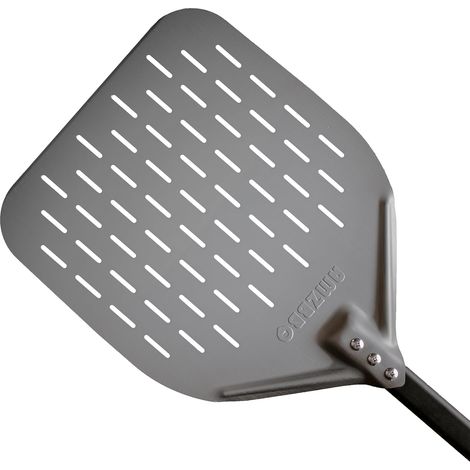 pelle à pizza perforée en aluminium anodisé dur 30 cm avec manche long 82,5 cm (1/5)