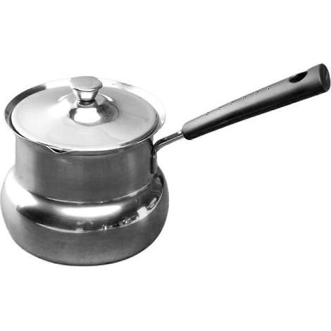 Marmite ménagère, marmite épaisse, casserole de cuisine en métal, marmite à nouilles pratique-19.50X10.00X8.50CM-Silver (1/4)