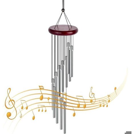 Carillons Éoliens Carillons de Vent Extérieurs Tube en Aluminium en Bois Massif Carillon Éoliens Nature Mélodieux Carillon à Vent (1/4)