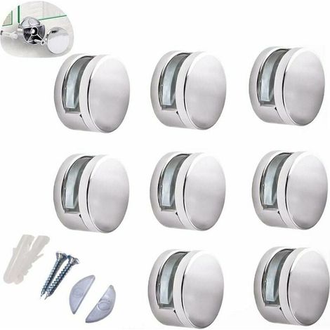 Zinc alloy mirror clips, glass shelf bracket, for fixing glass mirrors, 8 pieces MUMU (1/4)