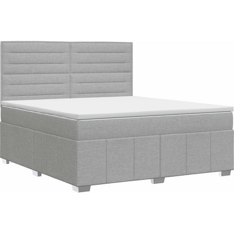 Maison Exclusive - Letto box spring con materasso Grigio Chiaro 140 x 190 cm (1/5)