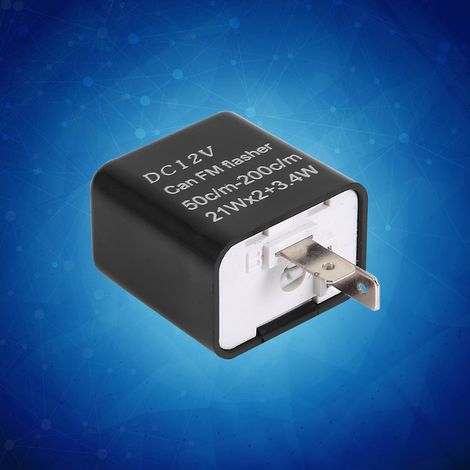 Universelles 12V Motorrad-LED-Blinkerrelais, Geschwindigkeitsregelung, 2-poliger Stecker, Schwarz