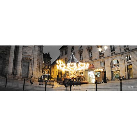 Tableau sur toile place du 8 septembre Besançon 30x97 cm - Impression sur Toile Murale Décorative - Image imprimée en HD sur Toile - Toile sur Châssis en Bois FSC - Fabriqué en France (1/4)