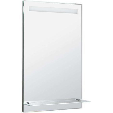 Aqualine Accessoires - Spiegel mit LED-Licht 50x80 cm und Ablage, Chrom ATH52
