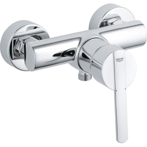 Mitigeur monocommande Douche Feel, robinet à montage mural, raccord fileté pour flexible en 1/2", rosaces métal incluses, chromé, 32270000 (1/5)